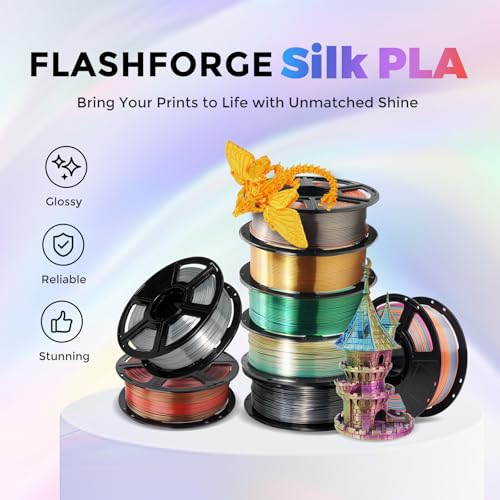 FLASHFORGE Silk PLA Filament 1.75mm, 1kg Spool V8381