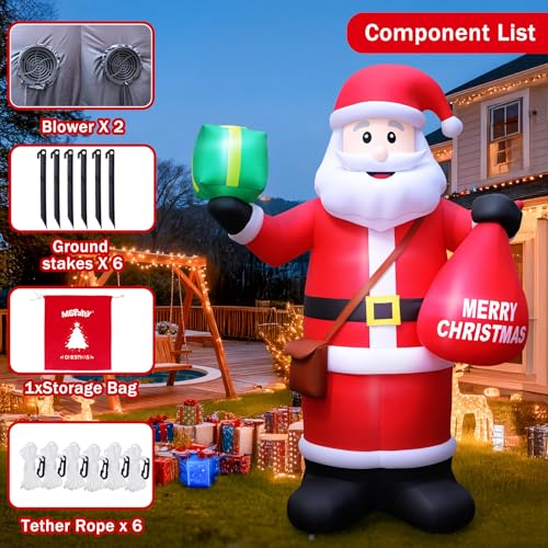 14 FT Christmas Inflatables Santa Claus Outdoor Decoration with LED Lights T4407