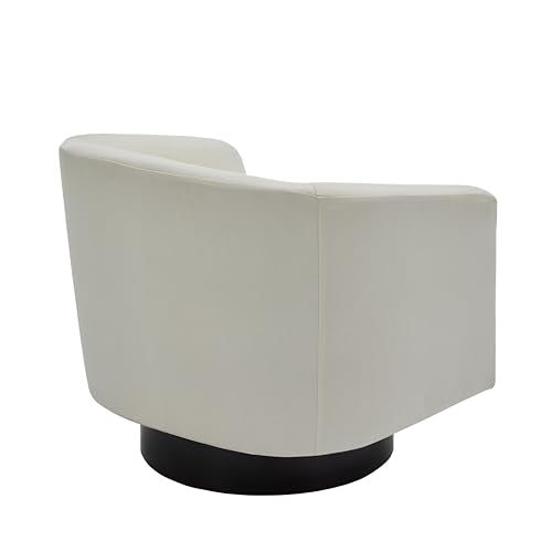 UIXE 360° Swivel Barrel Accent Chair Upholstered Armchair, Flax Khaki F754865