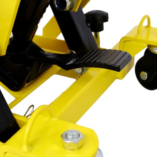 Hydraulic Motorcycle Lift Jack 1500 LBS, Foot-Operated Scissor Lift Table, Red H6166