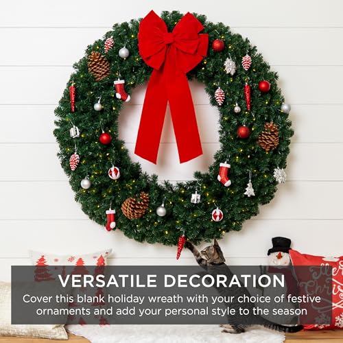 Best Choice Products 60in Pre-Lit Fir Christmas Wreath with 300 LED Lights E577048