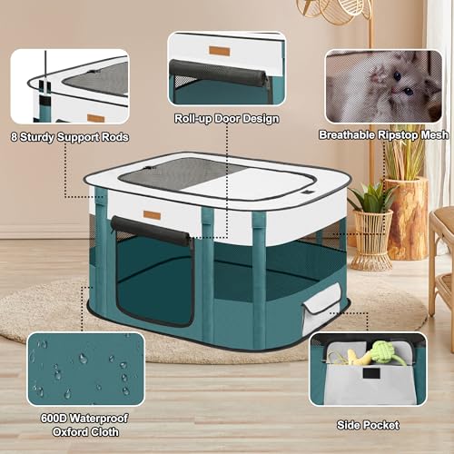 Dog Playpen Foldable Pet Tent with Carrying Bag for Indoor Outdoor Travel E336924
