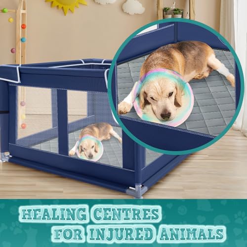 42x42x25.6 Inches Puppy Playpen with Gate for Small Dogs Indoor & Outdoor G192