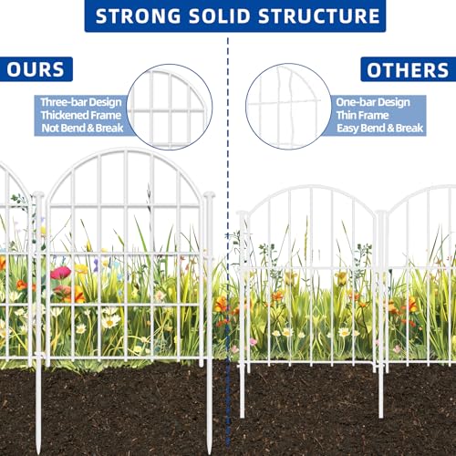 26 Pack Decorative Garden Fence, 22in x 28ft Arched No Dig Border, Rustproof Metal Animal Barrier N93965