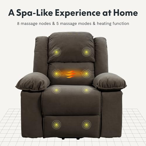 FLEXISPOT XL2 Power Lift Recliner Chair for Elderly with Massage and Heat, Brown G387
