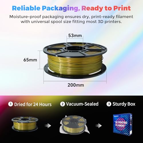 FLASHFORGE Silk PLA Filament 1.75mm, 1kg Spool V8381