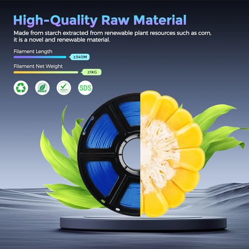 FLASHFORGE PLA Filament 1.75mm Burnt Titanium, Color Changeable 3D Printer Filament 1kg T433110