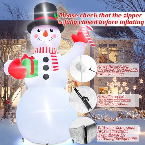 16FT Christmas Inflatable Snowman with LED Lights Outdoor Yard Decor N561071