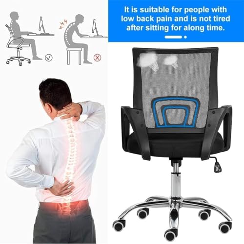 Home Office Desk Chair Ergonomic Adjustable with Lumbar Support Blue I4729