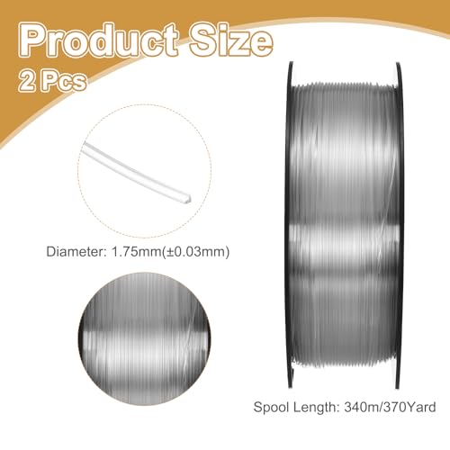 MECCANIXITY PETG 3D Printer Filament 1.75mm 1KG Clear 2 Pcs X318