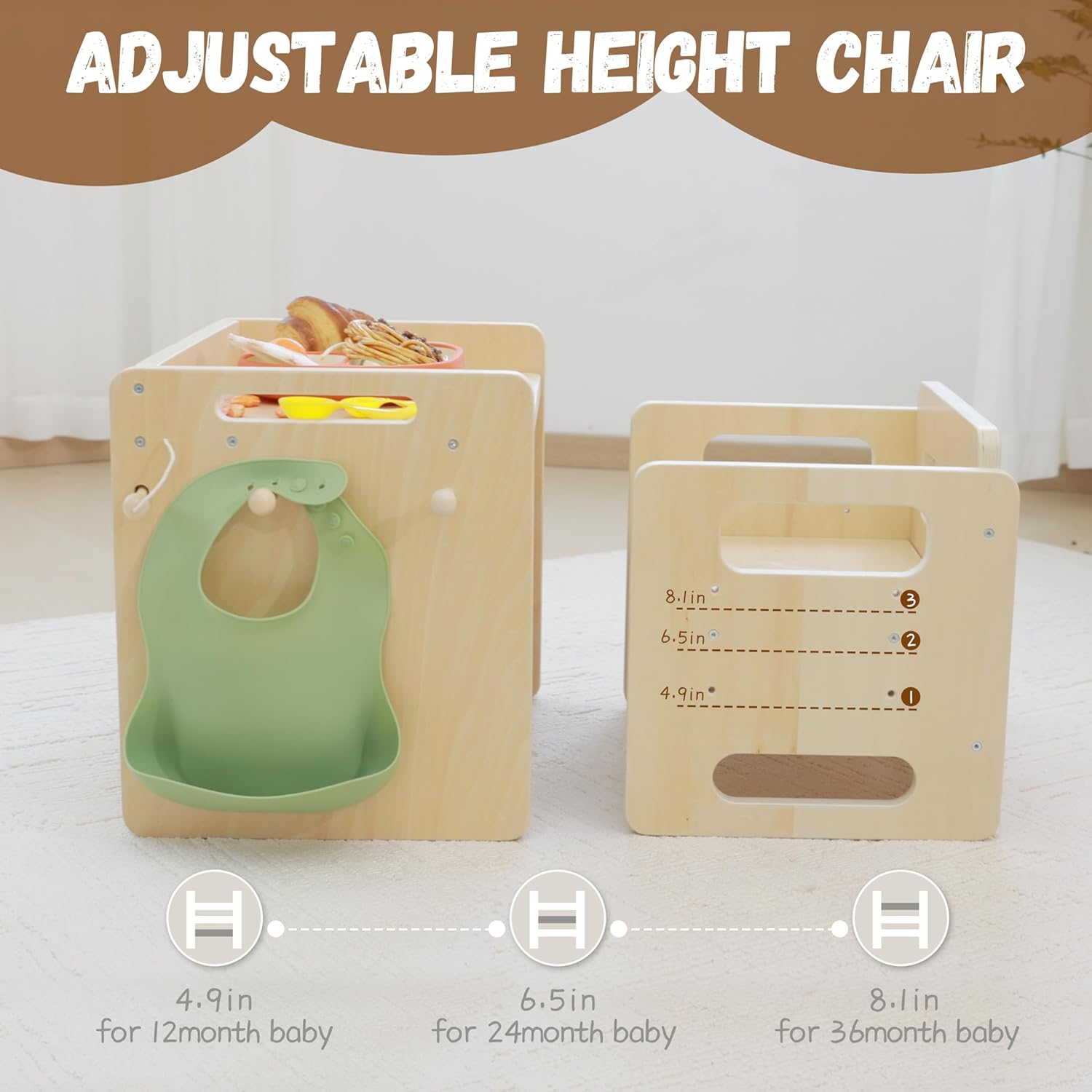 Montessori Weaning Table and Chair Set - Adjustable for Toddlers O487406