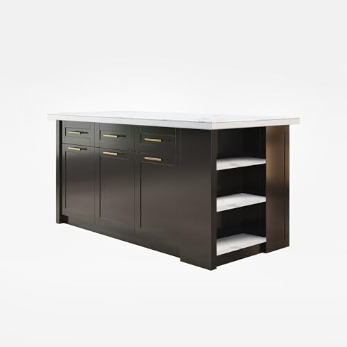 homary 72" Kitchen Island with Storage, White Dining Table with Seating & 3 Drawers H6352