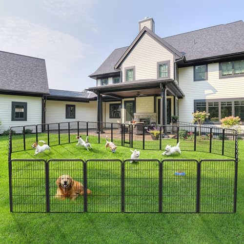 Yaheetech 8 Panels Dog Playpen, Metal 32" Dog Fence with Storage Bag S858