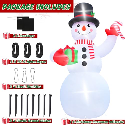 16FT Christmas Inflatable Snowman with LED Lights Outdoor Yard Decor N561071