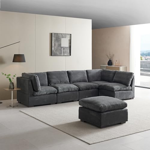 131" Oversized Modular 6-Seater Cloud Sectional Sofa with Reversible Chaises Q698