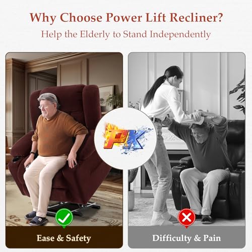 Power Lift Recliner Chair for Elderly with Heat and Massage, Grey R7895