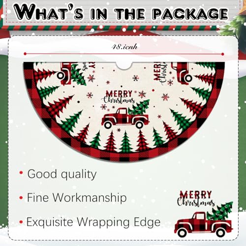 Red Buffalo Plaid Christmas Tree Skirt 48 Inches Y4933