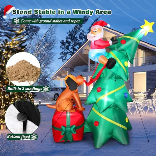 10 FT Inflatable Santa Claus with LED Lights for Outdoor Christmas Decor L40414