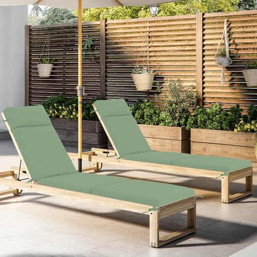 Chaise Lounge Cushion 72x21x3 Inch Set of 2 Outdoor Patio Cream B783089