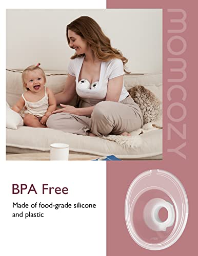 Momcozy M5 Hands-Free Wearable Breast Pump, Double-Sealed Flange, 3 Modes & 9 Suction Levels, 24mm, 2-Pack Quill Gray Z371714