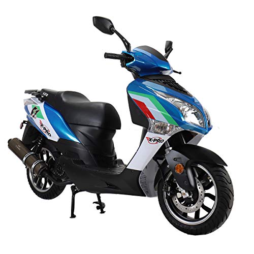 X-PRO 150cc Moped Street Gas Adult Bike with 13" Aluminum Wheels (Blue) Y478816