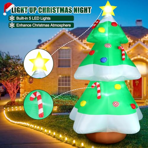 8 FT Christmas Inflatable Santa Claus with Gift Bag and LED Lights for Yard Outdoor Decor M3530