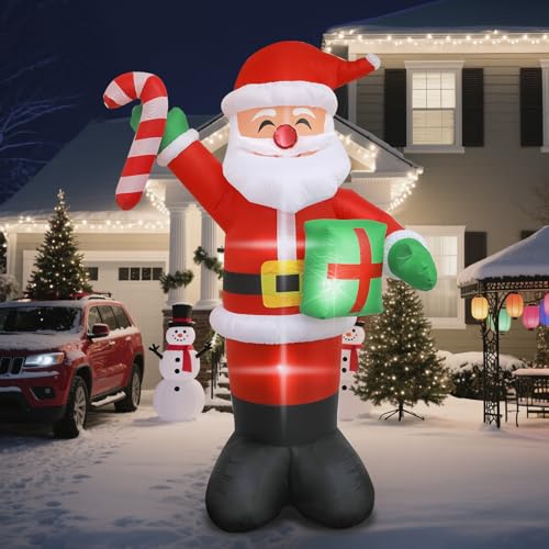 Inflatable Snowman Christmas Decoration with Rotating LED Lights N534