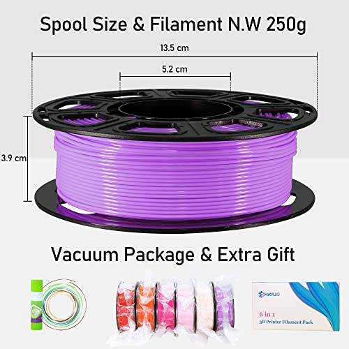 MIKA3D Bicolor Silk PLA 3D Printer Filament Bundle, 1.75mm, 6 Spools V5573