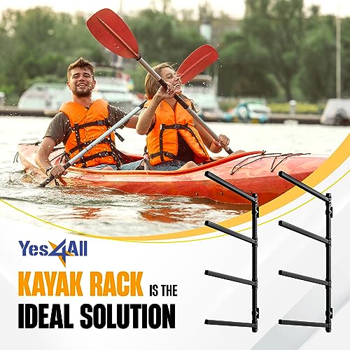 Yes4All Kayak Storage Rack Wall Mount 400lbs 4 Adjustable Levels W1801