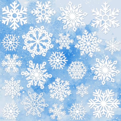 Pickmesh 45 Pcs Christmas Snowflake Window Gel Clings Removable Reusable U3538
