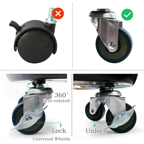 2 Pack Metal Plant Caddy with Wheels, Lockable Casters, Heavy Duty Q2424