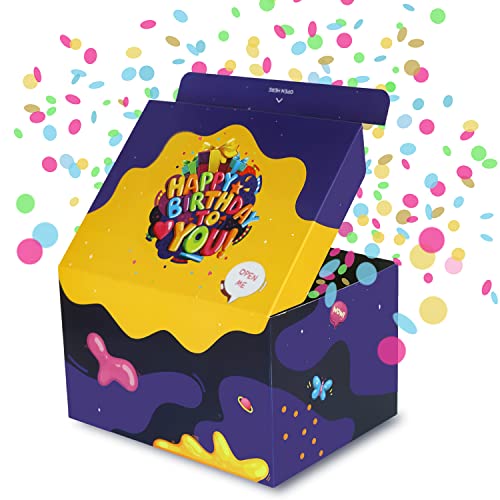 FETTIPOP Merry Christmas Exploding Confetti Gift Box, Pop Up Surprise, Prank Gift Wrapping Idea E58876