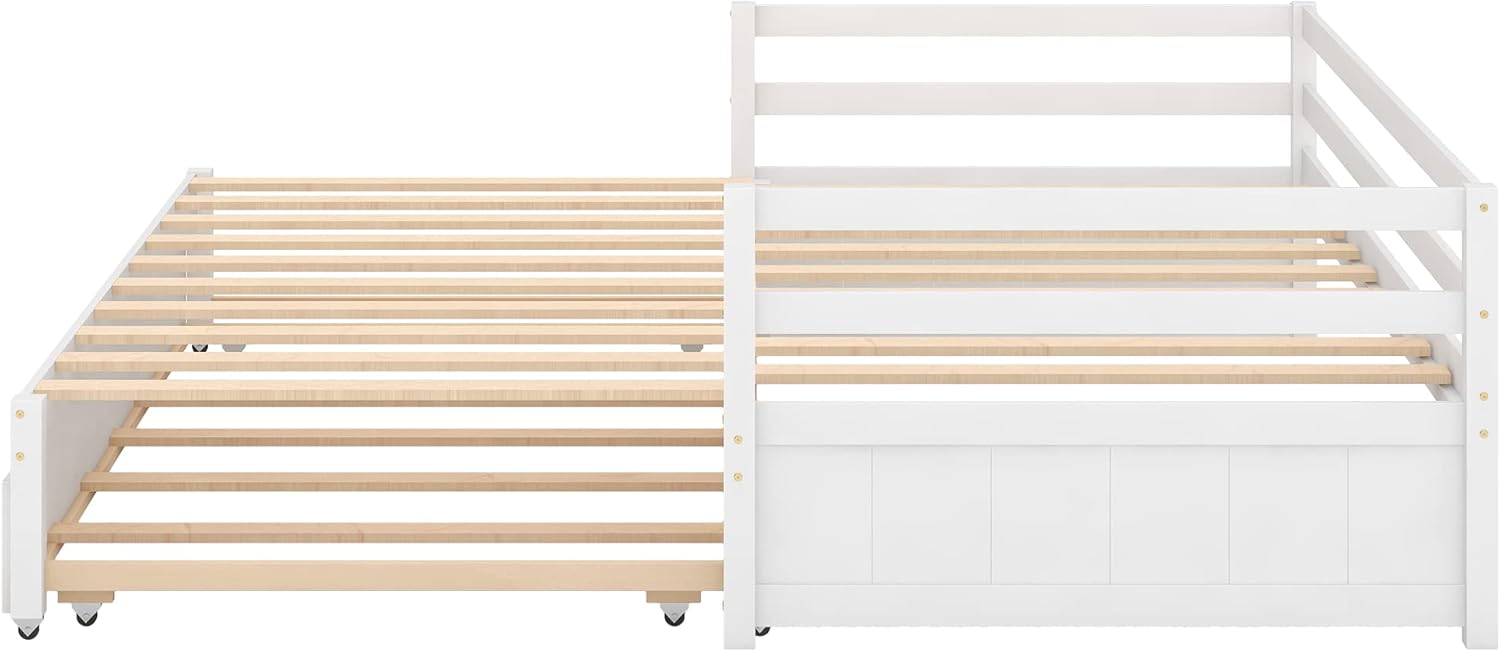 Twin to Double Extendable Daybed with Pull Out Trundle, White O55096