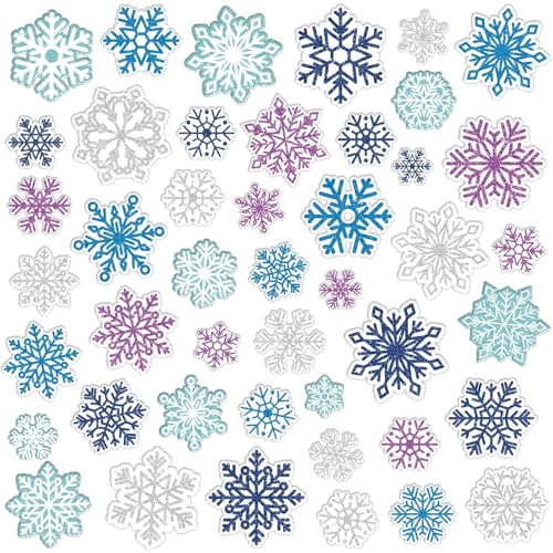 Pickmesh 45 Pcs Christmas Snowflake Window Gel Clings Removable Reusable U3538