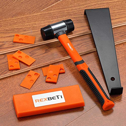 REXBETI 44-Piece Laminate Wood Flooring Installation Kit with Tapping Block, Pull Bar, Mallet and Spacers U4801