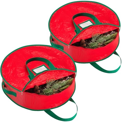 Handy Laundry Christmas Wreath Storage Bag - Durable Tarp with Zipper, 30" N271071
