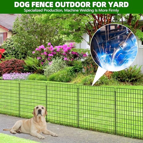 10 Panels Garden Fencing Animal Barrier, 33in x 24ft Rustproof Dog Fence W482439