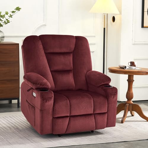 MCombo Small Power Lift Recliner Chair with Massage and Heat, Brown N356790