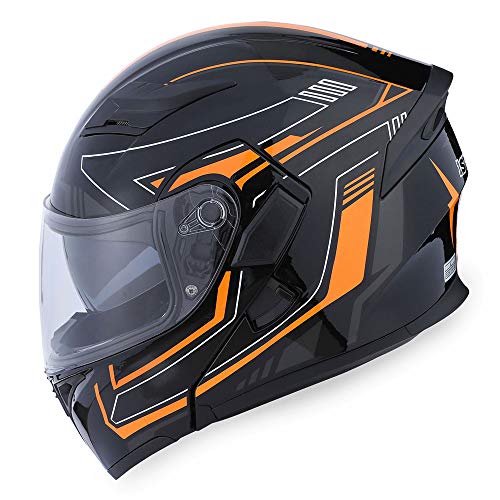 1Storm HB89 Modular Full Face Helmet Flip Up Dual Visor Z122535