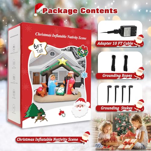 8 FT Christmas Inflatables Santa Claus with Gifts Bag, LED Light, Outdoor Decor F2174