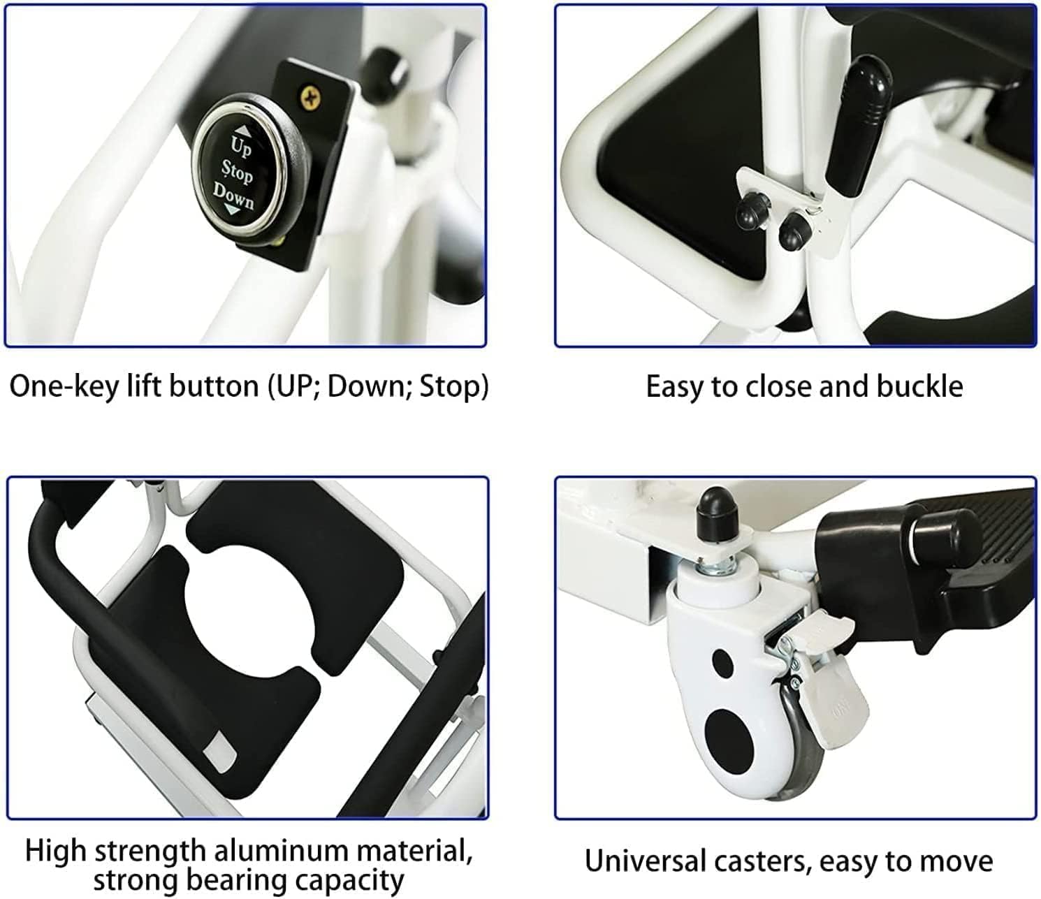 Electric Patient Lift Transfer Chair with 180° Split Seat and Bedpan G238970