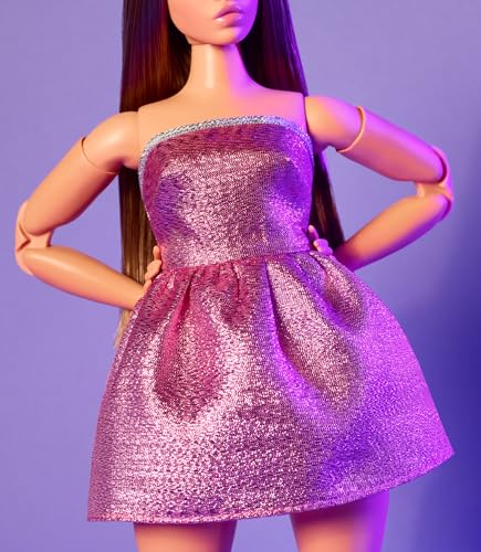 Barbie Looks Doll No. 24 with Brown Hair and Pink Strapless Dress D6124
