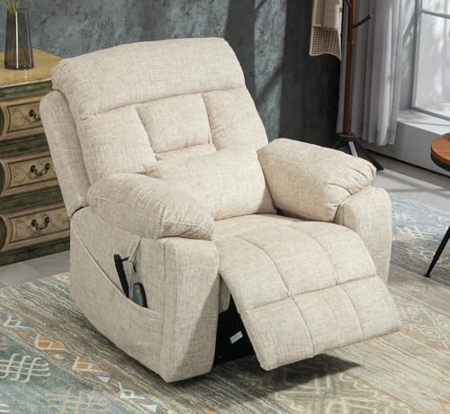 Lift Chair Recliner with Massage and Heat, Heavy Duty for Seniors, Brown V12888