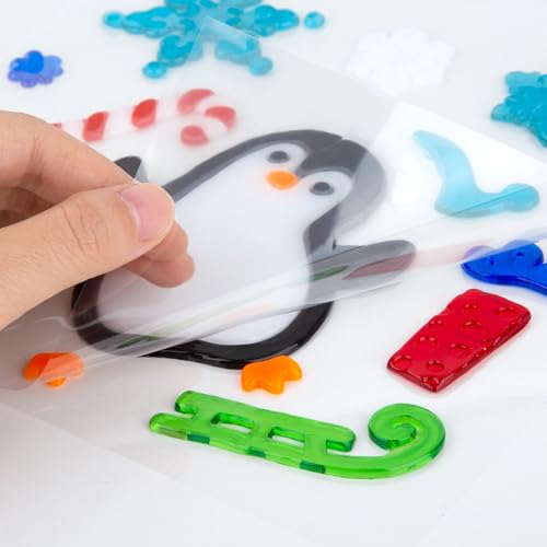 Christmas Window Clings Gel Snowflake Snowman 6-Piece Set F295752