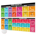 Rsgift Educational Math Posters,2 Pcs Large Place Values Poster with Dot Glue,13.5x39 Inches Classroom Banner Decorations for Teachers,Fractions Poster(Laminated)