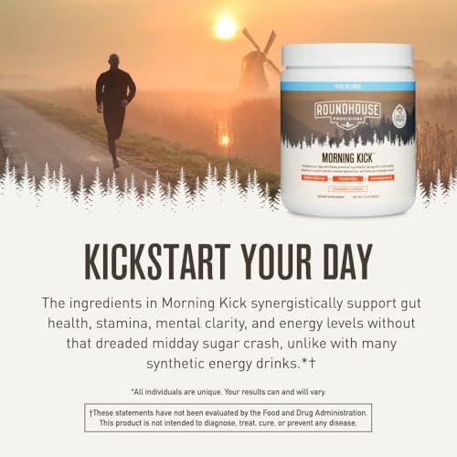 ROUNDHOUSE PROVISION Morning Kick Zero Sugar Greens Superfood Powder, Strawberry Lemonade, 30 Servings Z781093
