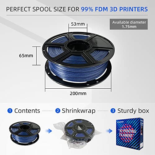 FLASHFORGE PLA Filament 1.75mm Burnt Titanium, Color Changeable 3D Printer Filament 1kg T433110
