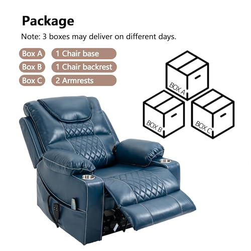 Power Lift Chair Recliner with Massage and Heat for Adults, Dual Motor H2507