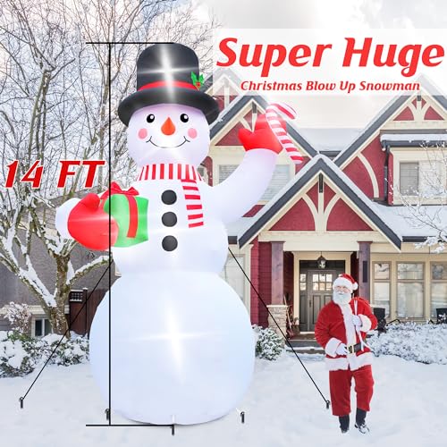16FT Christmas Inflatable Snowman with LED Lights Outdoor Yard Decor N561071