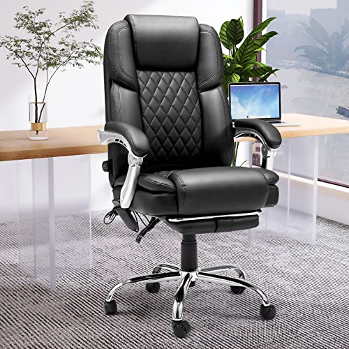 HOMREST Executive Ergonomic Office Chair with Massage and Heat, White N876
